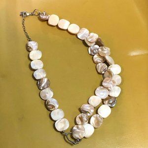 Silpada Sterling Silver White & Brown Abalone Shell Necklace Beach Wedding